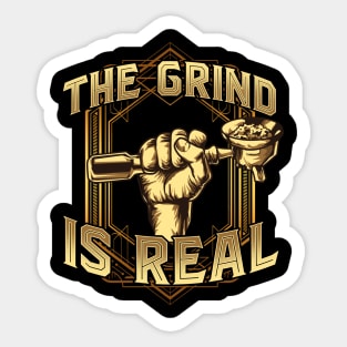 The Grind is Real Funny Baristar Coffee Bar Gift Coffeemaker Sticker